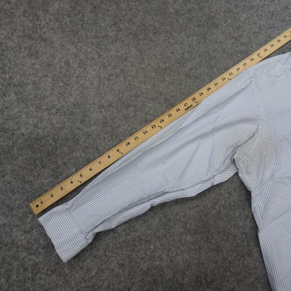 Vintage Polo Ralph Lauren Button Up Shirt Mens 16.5 34 Blue Regular Fit Striped - Picture 7 of 13